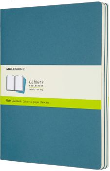 MOLESKINE Notizheft XL 3x 25x19cm 629636 blanko,lebhaftes blau,120 S.