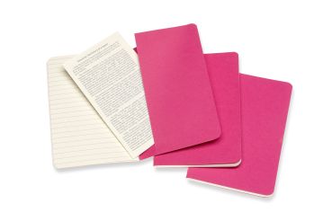 MOLESKINE Notizbuch Karton 3x P/A6 629643 liniert,kinetisches pink,64S.