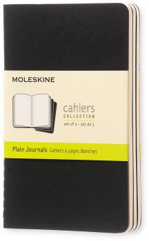 MOLESKINE Notizheft Cahier A6 704918 blanko, schwarz 3 Stück