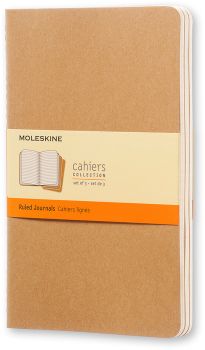 MOLESKINE Notizheft Cahier A5 704987 liniert, natur 3 Stück