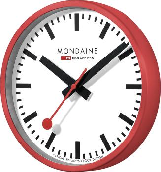 MONDAINE Wanduhr 250mm A990.11SBC rot/weiss