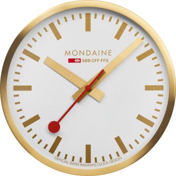 MONDAINE Wanduhr 250mm A990.18SBG weiss/gold