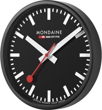 MONDAINE Wanduhr 250mm A990.64SBB schwarz/weiss