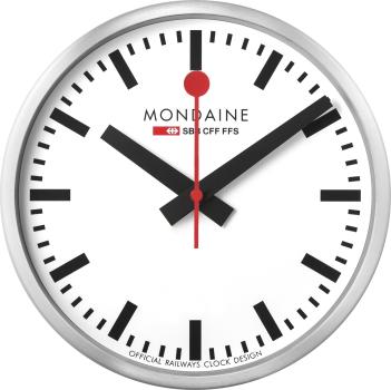 MONDAINE Wanduhr stop2go 250mm MSM.25S11 weiss, WiFi