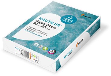 MONDI Nautilus Super White A3 88043658 80g, recycling 500 Blatt