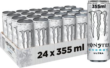 MONSTER ENERGY Ultra White, Alu 129400001201 35.5 cl, 24 Stk