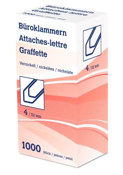 NEUTRAL Büroklammern Nr. 4 6214 32mm vernickelt 1000 Stk.