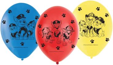 NEUTRAL Ballons Paw Patrol 6 Stk. 9903825 gelb, rot, blau 22.8cm