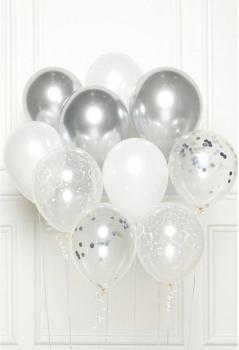 NEUTRAL DIY Ballon Bouquet 10 Stk. 9907426 silber