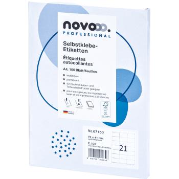 NOVOOO Etiketten 70x41mm 67150 weiss 2100 Stück