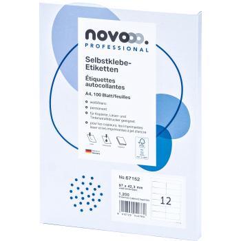 NOVOOO Etiketten 97x42.3mm 67152 weiss 1200 Stück