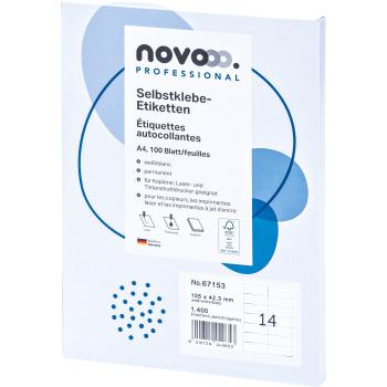 NOVOOO Etiketten 105x42.3 mm 67153 weiss 1400 Stück