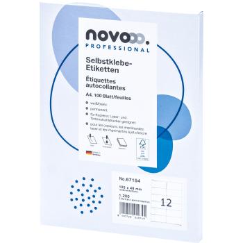 NOVOOO Etiketten 105x48mm 67154 weiss 1200 Stück