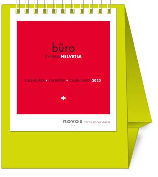 NOVOS Tischkalender Helvetia 2024 501098 hellgrün, 1M/S, 11.5x13.5cm