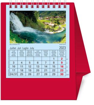 NOVOS Tischkalender Natura 2024 997014 rot, 1M/S, 11.5x13.5cm