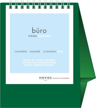 NOVOS Tischkalender Natura 2024 997083 dunkelgrün, 1M/S, 11.5x13.5cm