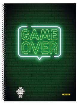 ONLINE Collegeblock Game Over A4 07922/9 kariert, 90g, 80 Blatt