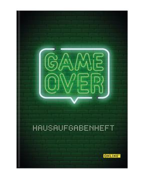 ONLINE Hausaufgabenheft A5 07927/12 Game Over 48 Blatt