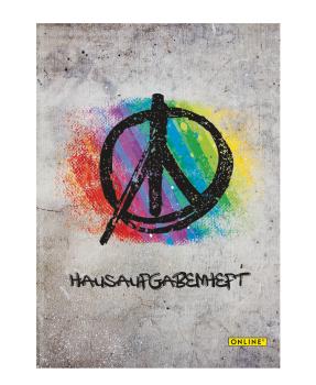 ONLINE Hausaufgabenheft A5 07934/12 Peace 48 Blatt