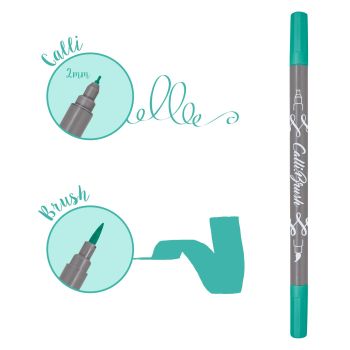 ONLINE Callibrush Pen Double Tip 2mm 19067/6 Turquoise