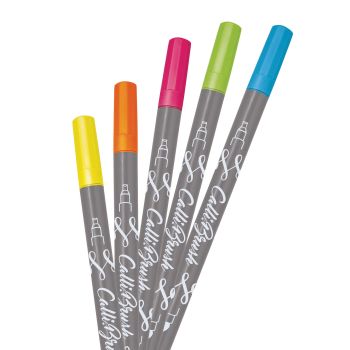 ONLINE Callibrush Pen Double Tip 2mm 19078 Neon ass. 5 Stück