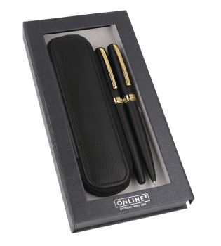 ONLINE Geschenkset Eleganza M 34598 black/gold, Lederetui