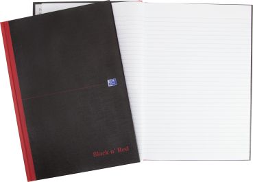 OXFORD Buch Black 'n Red A4 400047606 liniert, 90g 96 Blatt