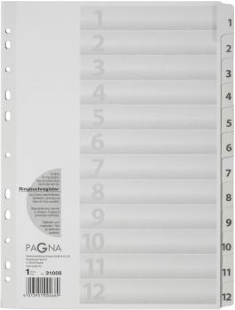 PAGNA Register Karton weiss A4 31005-08 12-teilig, 1-12