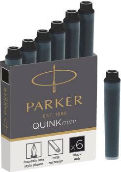 PARKER Tintenpatrone Quink Mini 1950407 schwarz 6 Stück