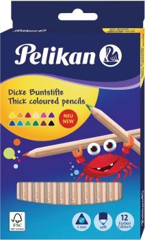 PELIKAN Buntstifte natur 4mm 700047 12 Farben