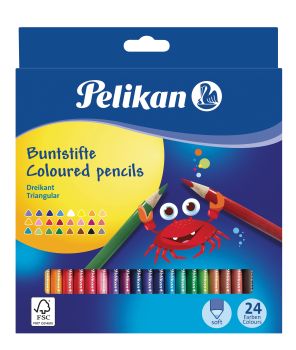 PELIKAN Buntstifte dünn dreikant 700122 24 Farben