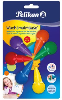 PELIKAN Wachsmalmäuse Blister 803328 6 Stück ass.