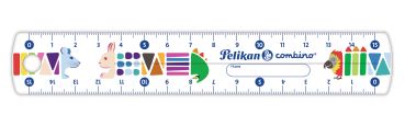 PELIKAN Lineal Combino 15cm 811224 weiss Tier-Motive