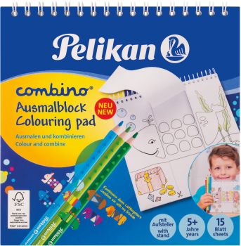 PELIKAN Malblock Combino 15x15cm 811231 15 Blatt Tier-Motive