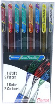 PENTEL Roller Hybrid Dual Metallic K110D-8X 8 Farben 1.0mm