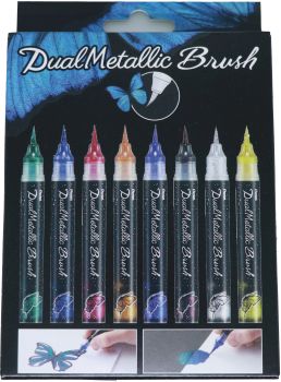 PENTEL Brushpen Dual Metallic XGFH-8 assortiert 8 Stück