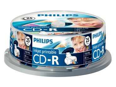 PHILIPS CD-R Spindle 80 Min./700MB 4757 Print IW 25 Pcs