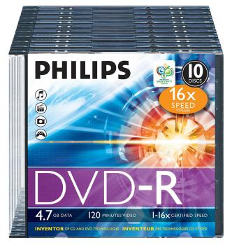 PHILIPS DVD-R DM4S6S10F/00 10er Slim Case