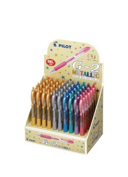 PILOT Gelroller Display G-2 BLG27M60D 60 Stück G-2 Metallic