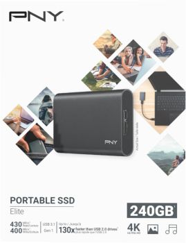 PNY Elite USB 3.1 Gen1 240GB PSD1CS1050-240-FFS Portable SSD dark-grey