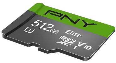 PNY micro-SDXC Elite 512GB PSDU512U1 UHS-I U1/A1(V10)& SD adapter