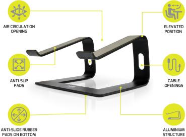 Port ergonomic notebook stand 901103 alu, from 10 to 15.6 inch - Port-901103-3567049011031-06.jpg