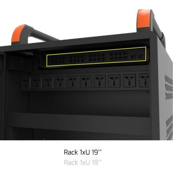 PORT Charging Cabinet 901973 20 Notebooks+Rack 1XU 19Zoll