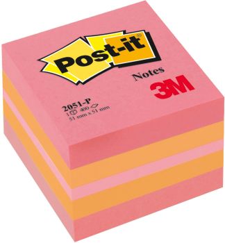 POST-IT Würfel Mini Pink 51x51mm 2051-P 3-farbig ass./400 Blatt