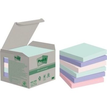 POST-IT Haftnotizen Recycling 76x76mm 654-1GB rainbow 6x100 Blatt