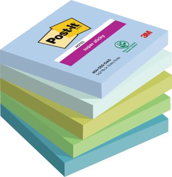 POST-IT Block Super Sticky Oasis 654-5SS-OAS 5-farbig, 5x90 Blatt 76x76mm