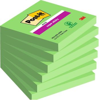 Post-it notes super sticky 76x76mm 654-6ss-aw immergrün 6x90 blatt - Post-it-654-6ss-aw-0051141380865