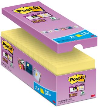 POST-IT Super Sticky Notes 654-P16SSCY-EU 76x76mmgelb 16x90Bl.