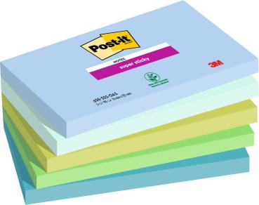 POST-IT Block Super Sticky Oasis 655-5SS-OAS 5-farbig, 6x90 Blatt 127x76m