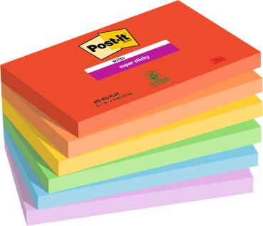 POST-IT Super Sticky Notes 127x76mm 655-6SS-PLAY PLAYFUL Collection 6x90 Blatt